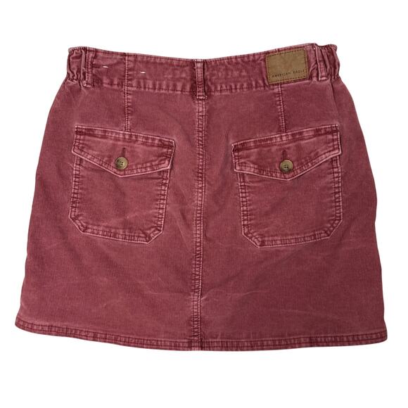 American Eagle Rose Pink Corduroy Mini Skirt Women’s 4 27” Waist - Picture 4 of 8